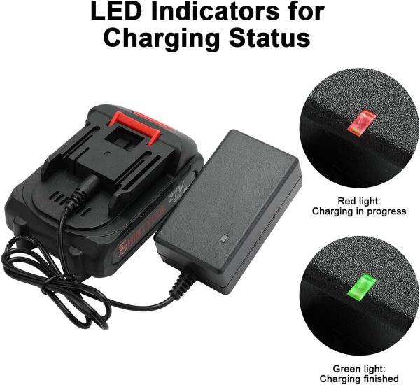 21V Lithium Battery 2.0 Ah Li-ion Battery w/ Charger Adapter - Image 3