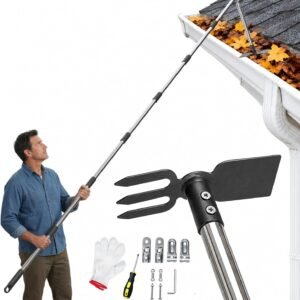 Gutter Cleaning Tool from Ground with 180° Adjustable Joint 8.2FT